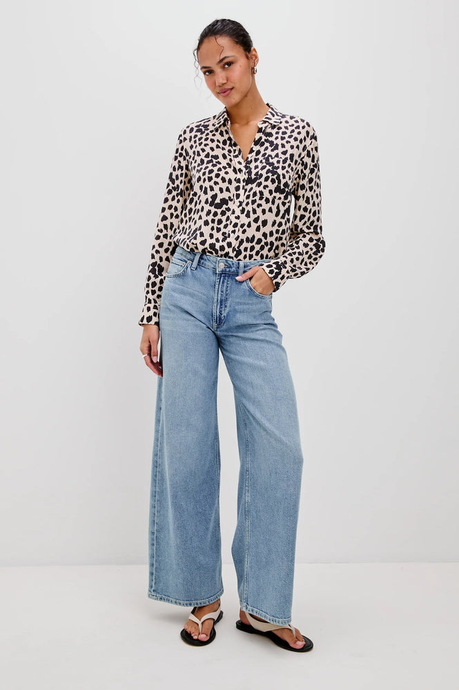 Rails Josephine Long Sleeve Shirt - Taupe Spotted