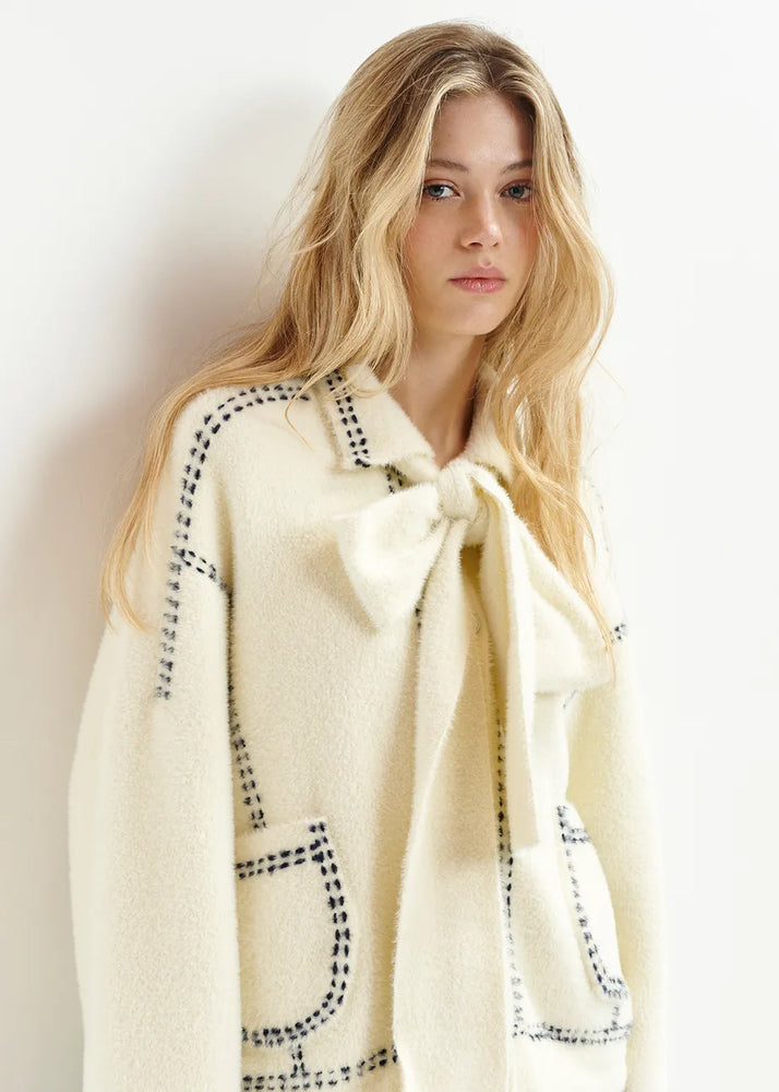 Essentiel Antwerp Jacket with Bow - White