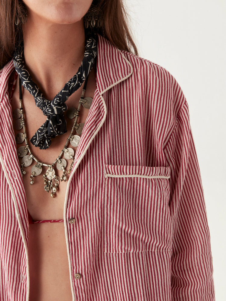 Maison Hotel Rouge Stripe Shirt