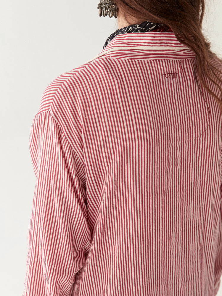 Maison Hotel Rouge Stripe Shirt