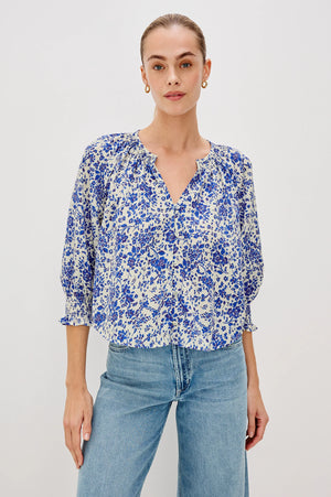 Rails Mariah Short Sleeve Top - Blue Marguerite