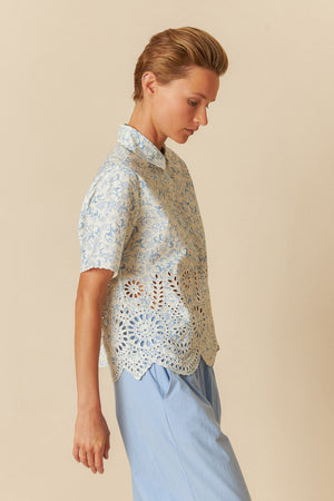 Indi & Cold Poppy White/Blue Shirt