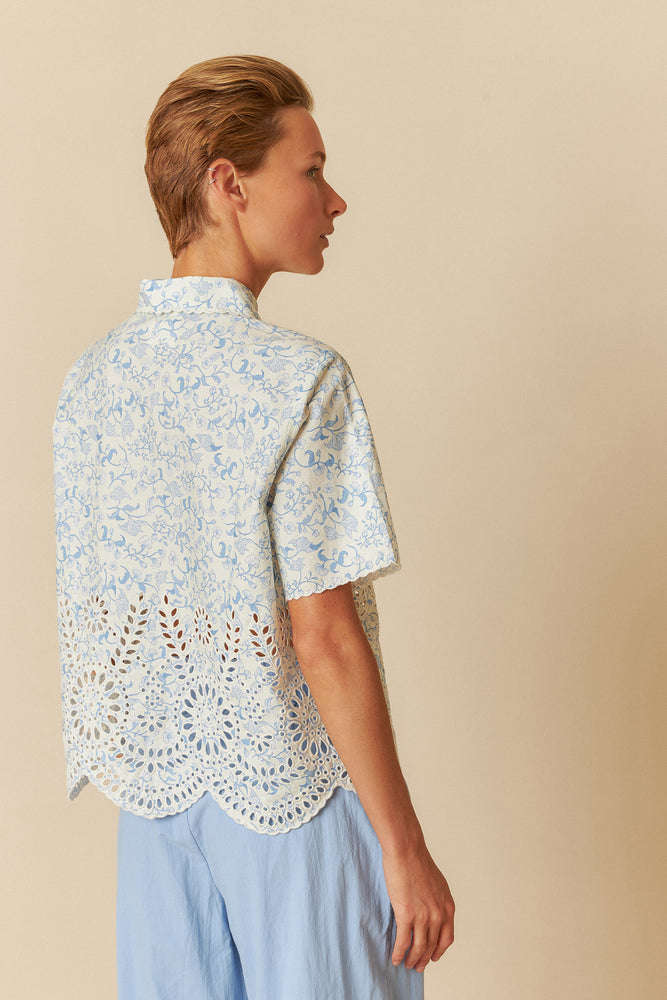 Indi & Cold Poppy White/Blue Shirt