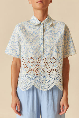 Indi & Cold Poppy White/Blue Shirt
