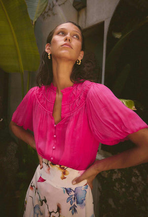 Once Was Selini Braided Blouse