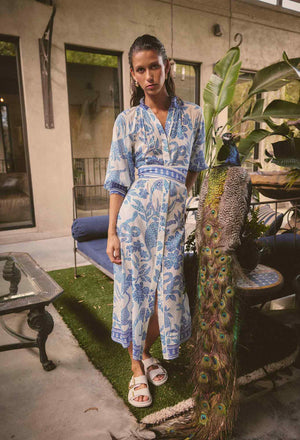 Once Was Carmen Silk Azure Dress