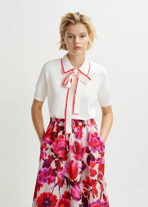Essentiel Antwerp Polo with Tie - Off White
