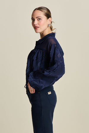 Pom Jacquard Midnight Blouse