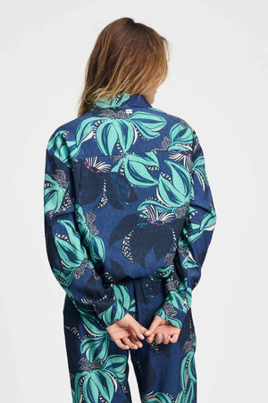 Pom Delicacy Green Print Blouse