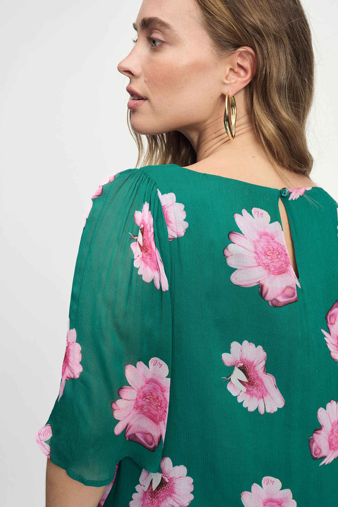 Pom Meadow Flowers Green Top