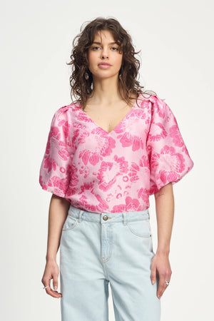 Pom Floral Jacquard Blouse