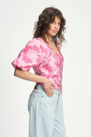 Pom Floral Jacquard Blouse