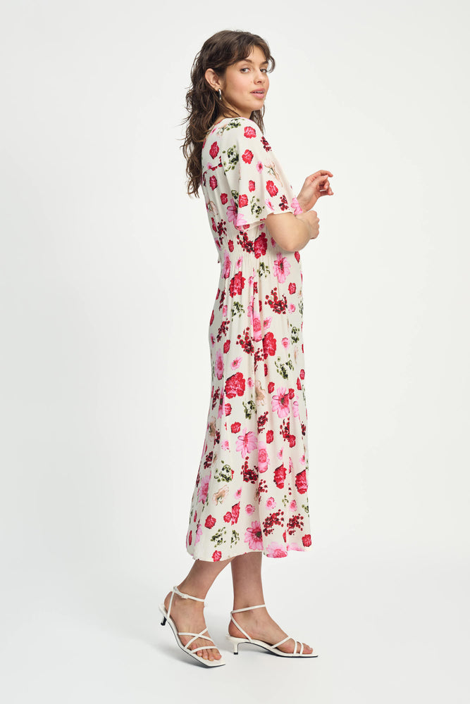 Pom Bouquet Cream Dress
