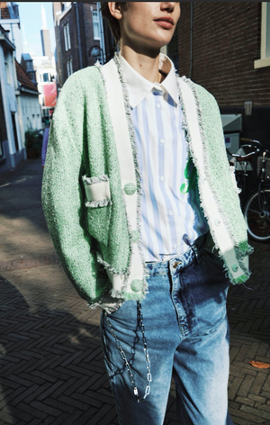 Essentiel Antwerp Hoola Cropped Fringe Jacket