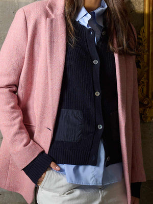 Sills Navy Bodo Ribbed Cardigan