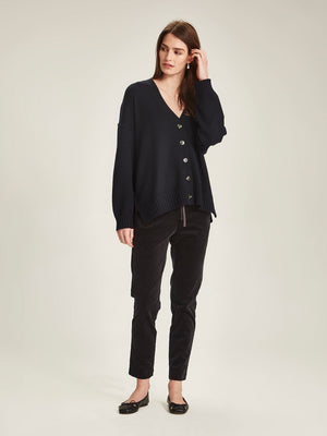 Sills Navy Cord Cuffed Hepburn