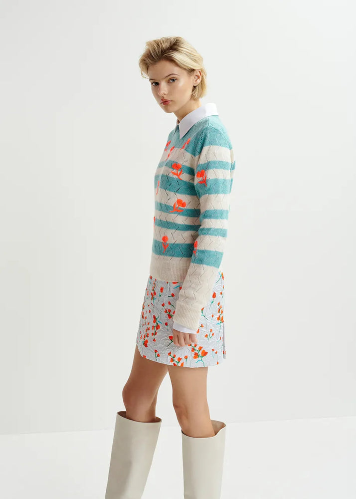 Essentiel Antwerp Knitted Sweater with Flower Embroidery