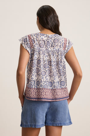 Velvet Cream Floral Top