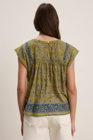 Velvet Cotton Saffron Floral Top