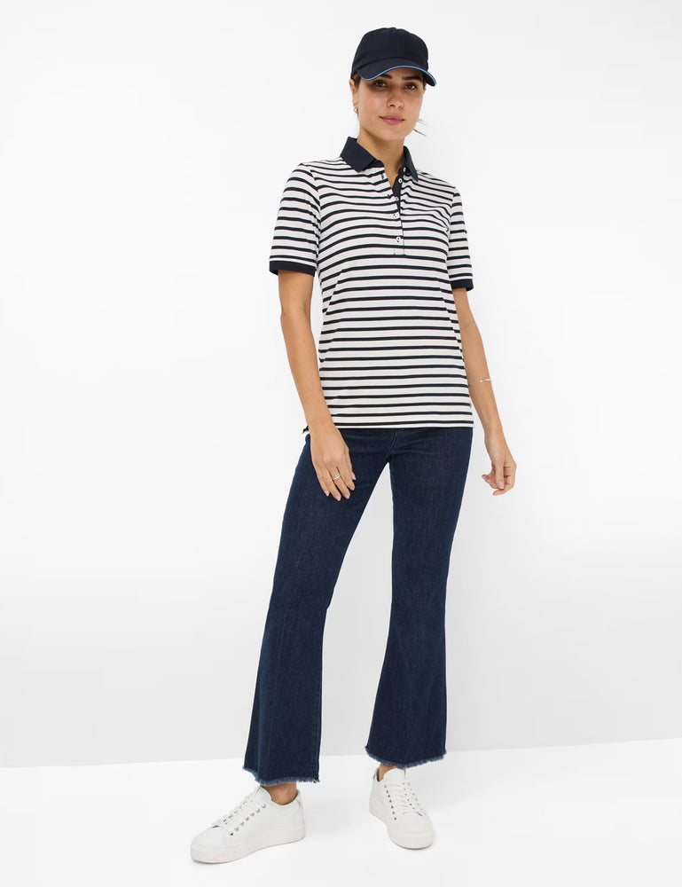 Brax Cleo Polo Shirt - Navy Stripe