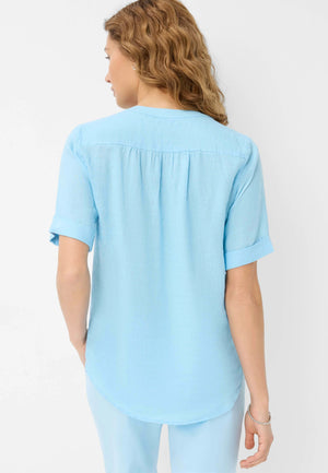 Brax Veri Linen Blouse - Blue Splash