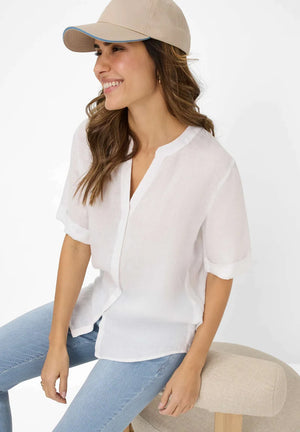 Brax Veri Linen Blouse - White