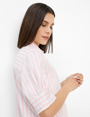 Brax Villy Striped Shirt - Blush/White