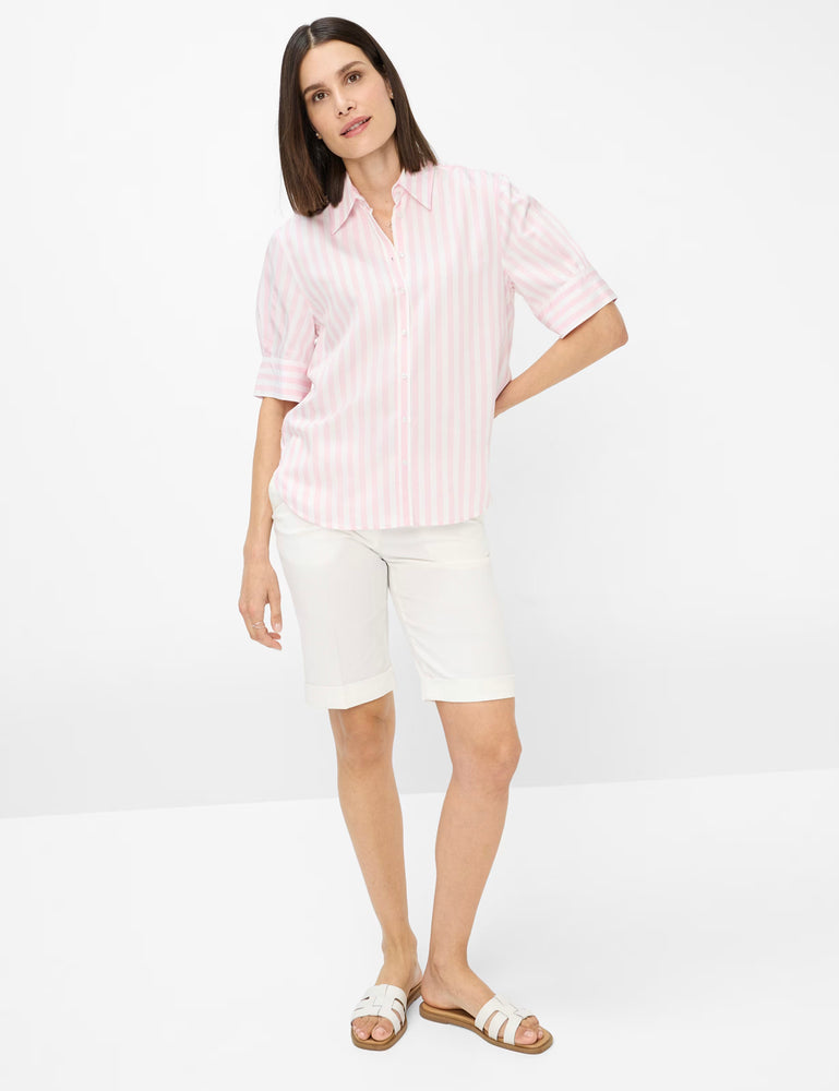 Brax Villy Striped Shirt - Blush/White