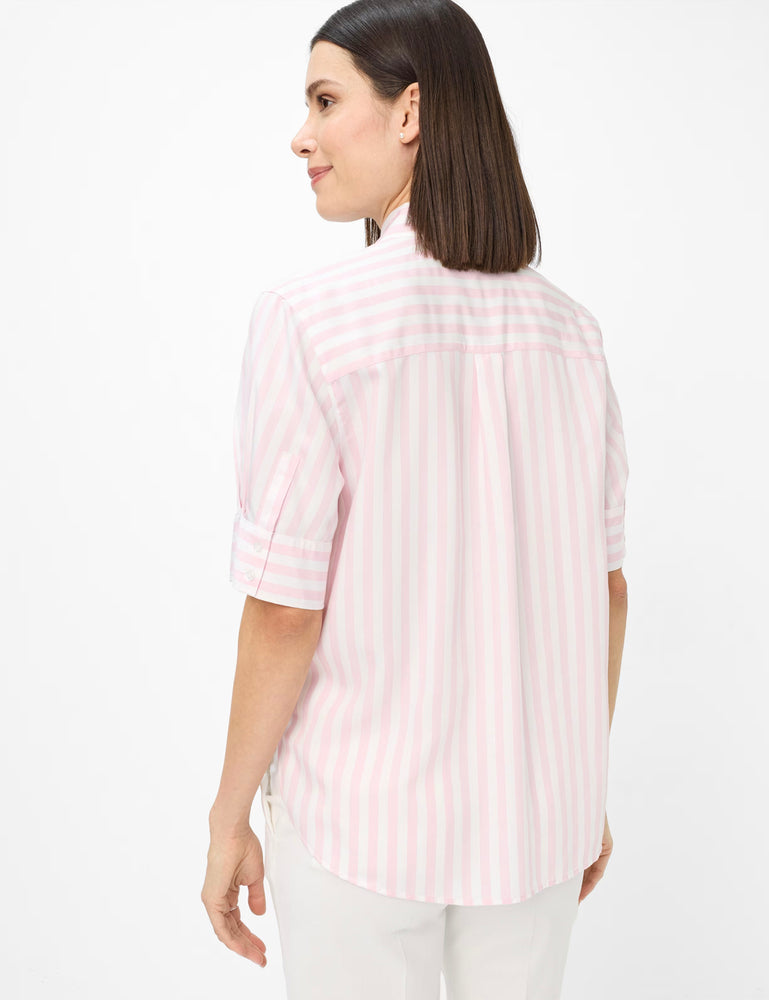 Brax Villy Striped Shirt - Blush/White