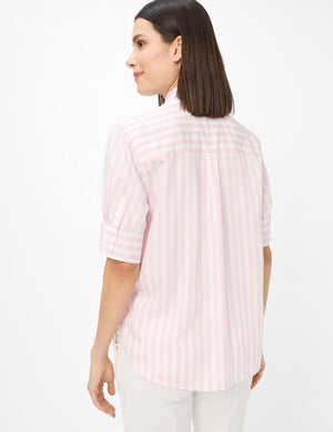 Brax Villy Striped Shirt - Blush/White