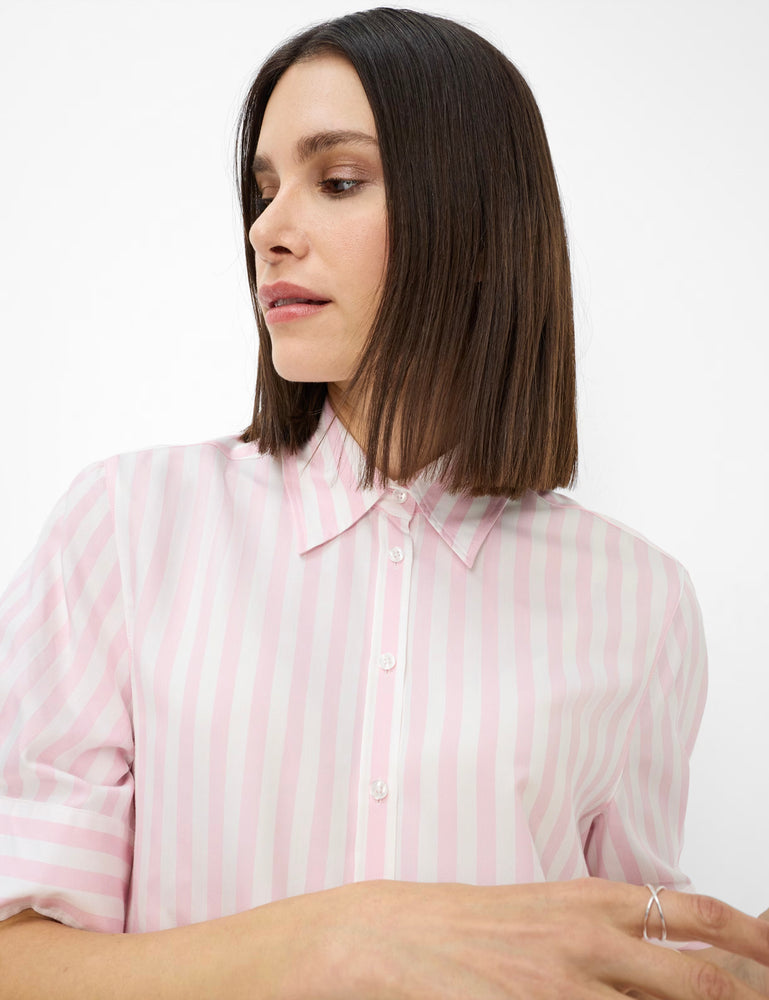 Brax Villy Striped Shirt - Blush/White