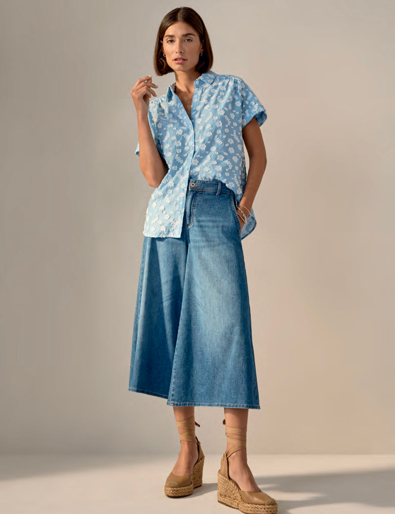 Brax Viv Embroidered Blouse - Blue