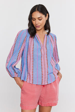 Velvet Jacquard Blouse