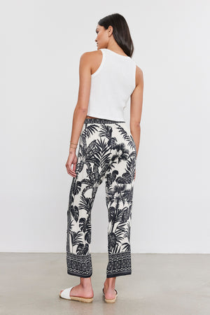 Velvet Palm Print Pant