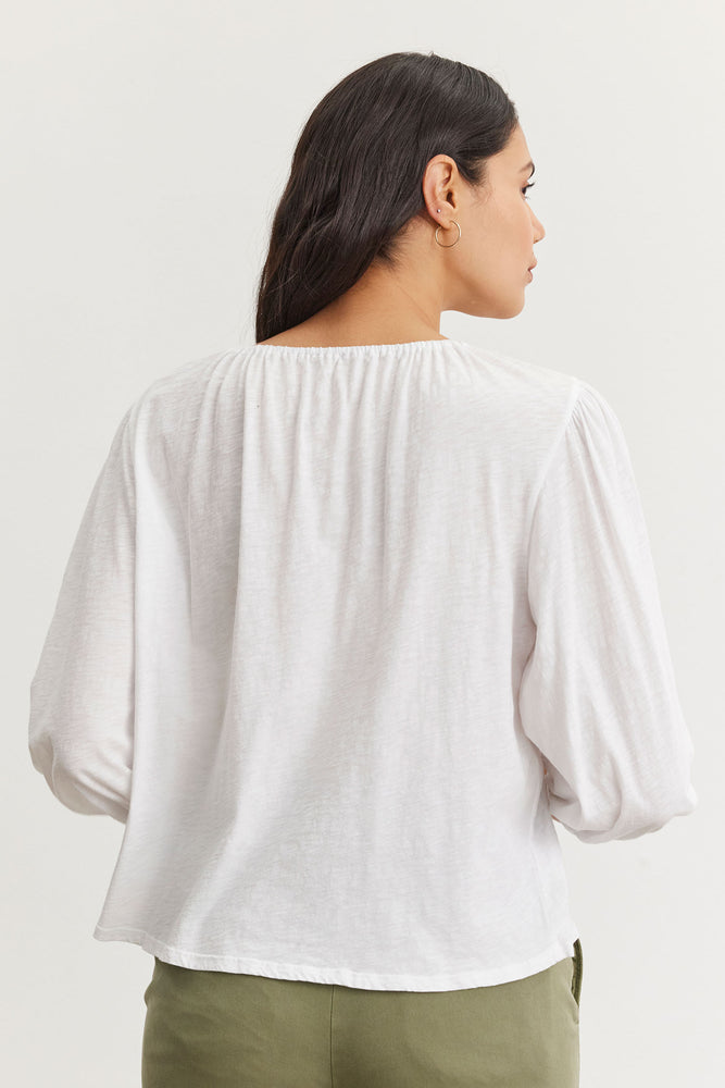 Velvet White Cotton Top