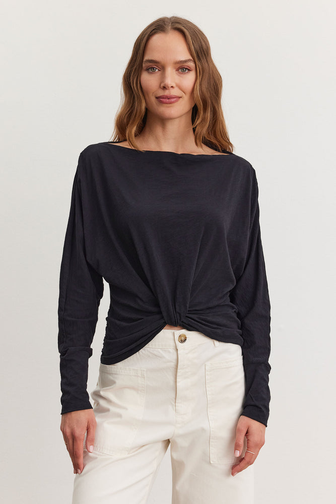 Velvet Twist Front Top