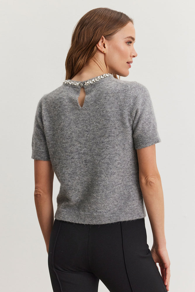 Velvet Grey Beaded Knit