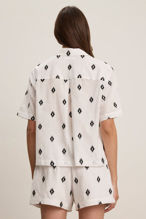 Velvet White Embroidered Shirt