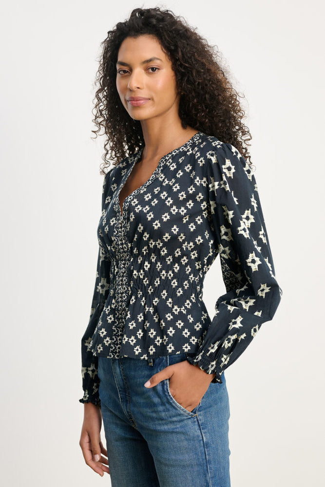 Velvet Midnight Print Blouse
