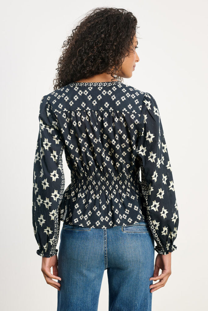 Velvet Midnight Print Blouse