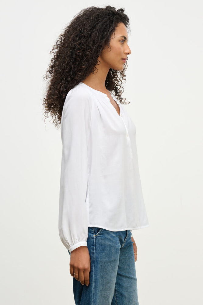 Velvet Rayon White Blouse