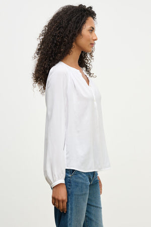 Velvet Rayon White Blouse