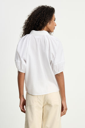 Velvet White Poplin Blouse