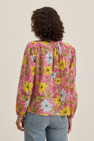 Velvet Floral Print Blouse