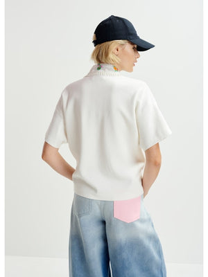 Essentiel Antwerp Off White Hideal Embroidered Polo