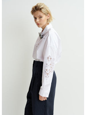 Essentiel Antwerp Hoofed Lace Panelled Shirt