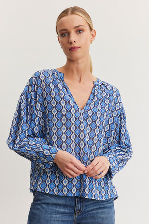 Velvet Morocco Print Blouse