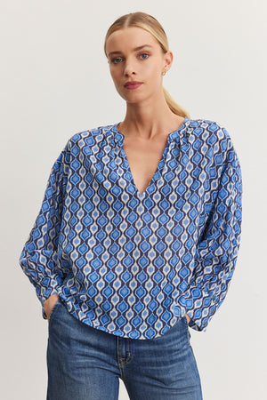 Velvet Morocco Print Blouse