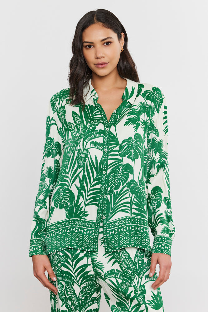 Velvet Palm Print Shirt