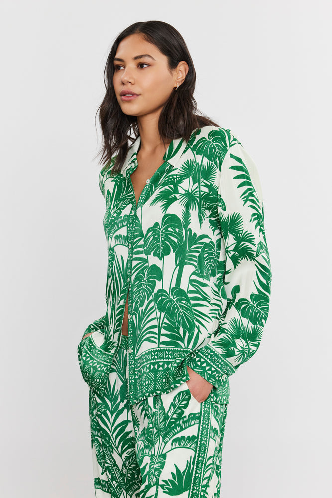 Velvet Palm Print Shirt